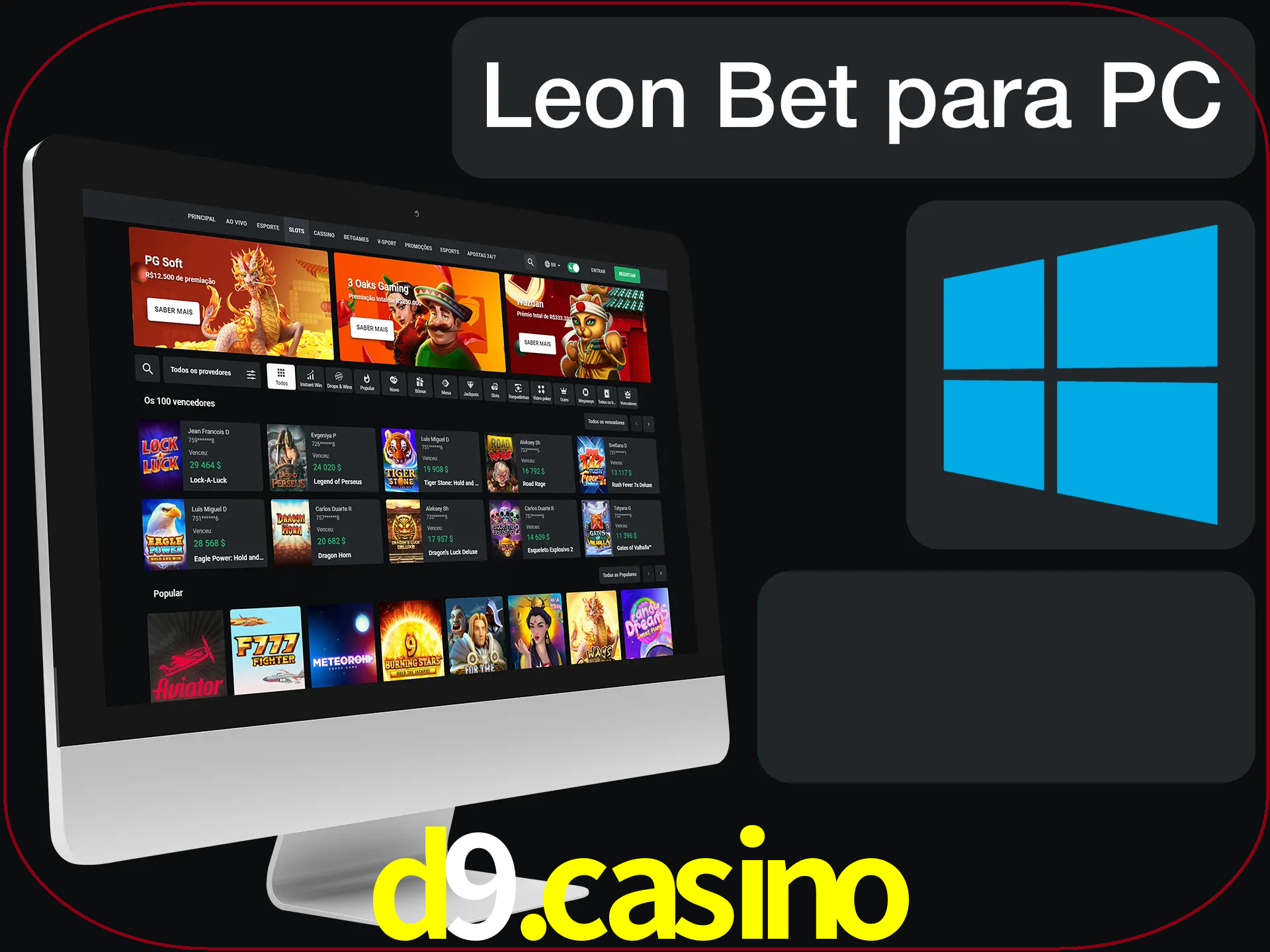 Aposte e jogue em nosso cassino usando o PC.