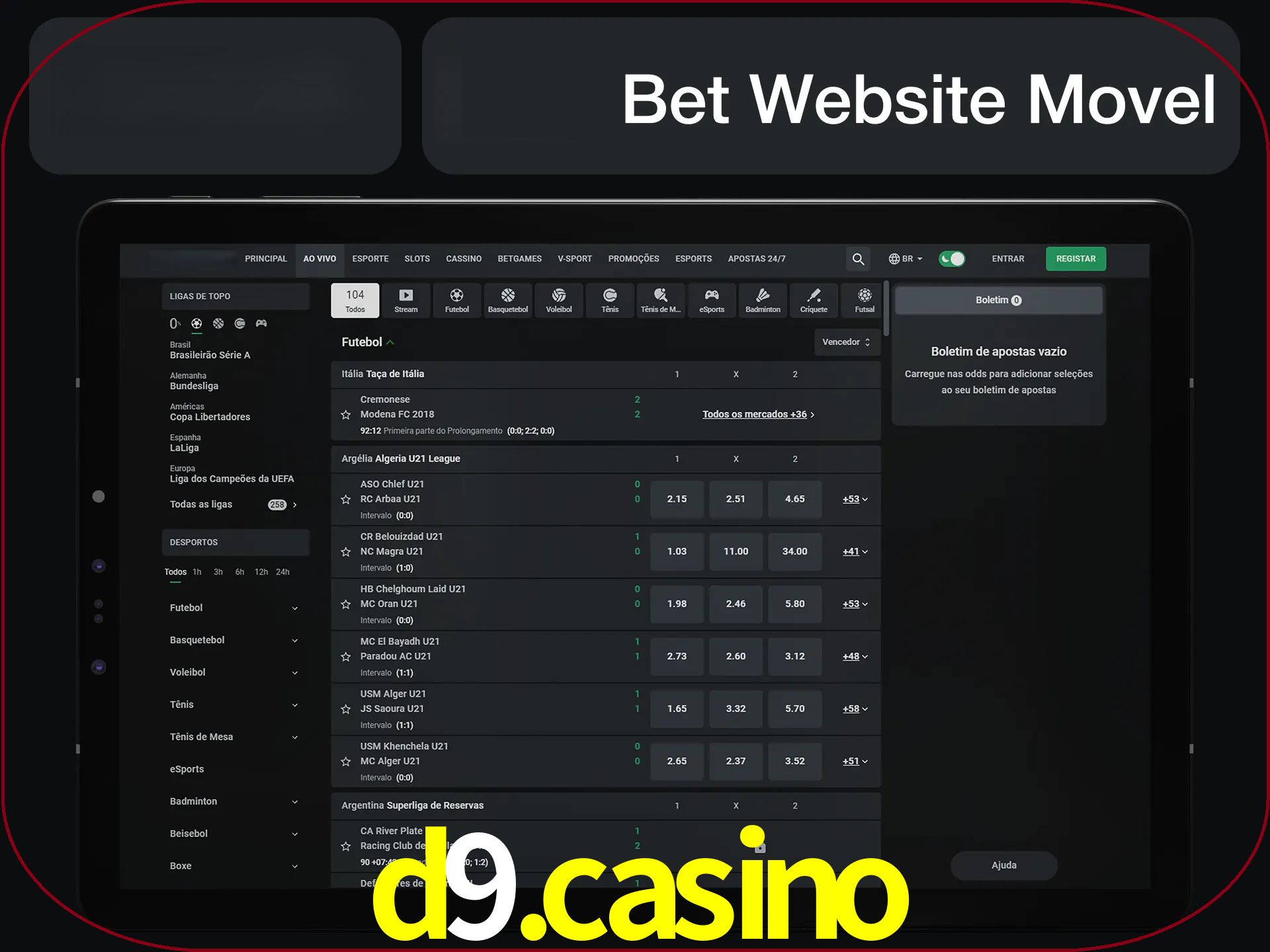 Use nosso website em qualquer dispositivo.